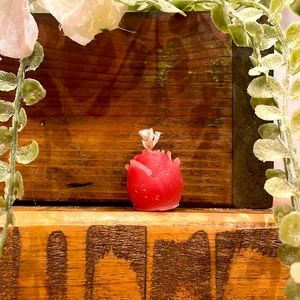 pink rose wax candle